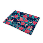 Flamingo And Hawaiian Floral Print Pet Cooling Mat Cover