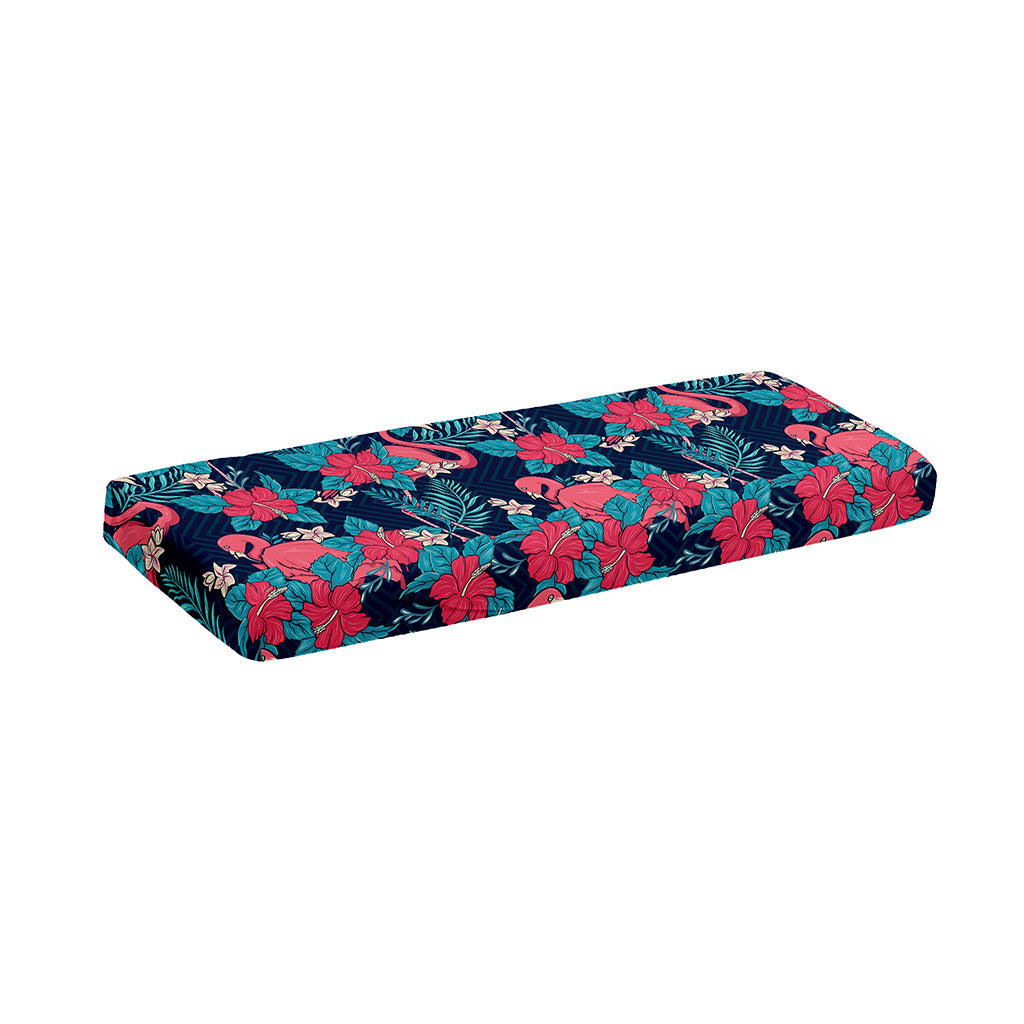 Flamingo And Hawaiian Floral Print Piano Keyboard Cover
