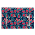 Flamingo And Hawaiian Floral Print Placemat