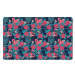 Flamingo And Hawaiian Floral Print Polyester Doormat