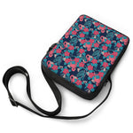 Flamingo And Hawaiian Floral Print Rectangular Crossbody Bag