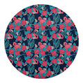 Flamingo And Hawaiian Floral Print Round Blanket