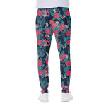 Flamingo And Hawaiian Floral Print Scuba Joggers