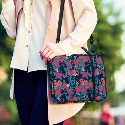 Flamingo And Hawaiian Floral Print Shoulder Strap Bible Bag