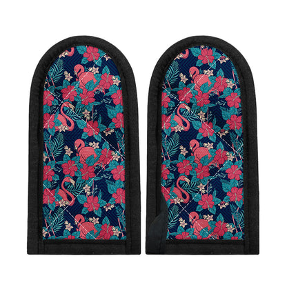 Flamingo And Hawaiian Floral Print Skillet Handle Cover