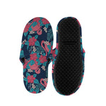 Flamingo And Hawaiian Floral Print Slippers