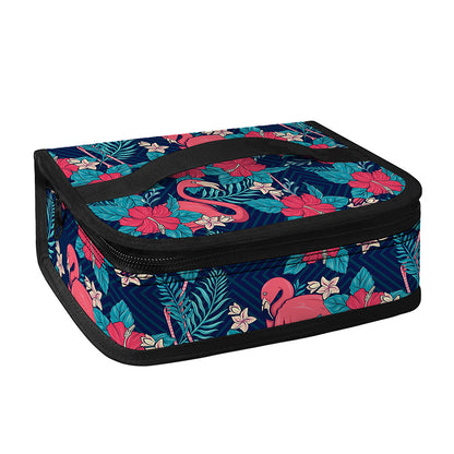 Flamingo And Hawaiian Floral Print Small Lunch Bag