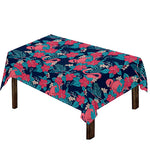Flamingo And Hawaiian Floral Print Tablecloth