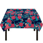 Flamingo And Hawaiian Floral Print Tablecloth