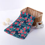 Flamingo And Hawaiian Floral Print Towel