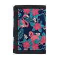 Flamingo And Hawaiian Floral Print Trifold Wallet