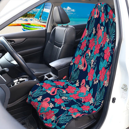 Flamingo And Hawaiian Floral Print Waterproof Car Seat Cover