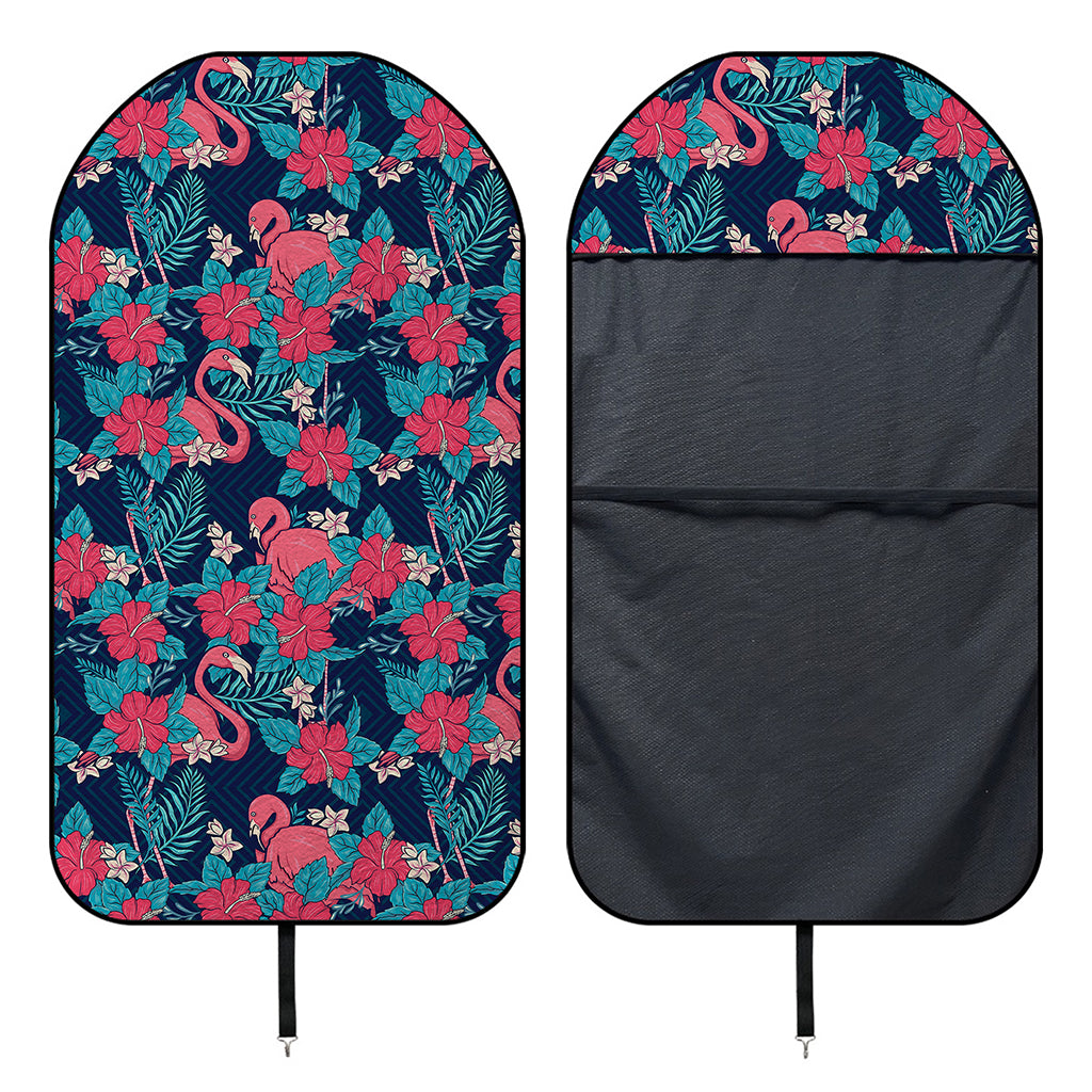 Flamingo And Hawaiian Floral Print Waterproof Car Seat Cover
