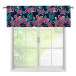 Flamingo And Hawaiian Floral Print Window Valance