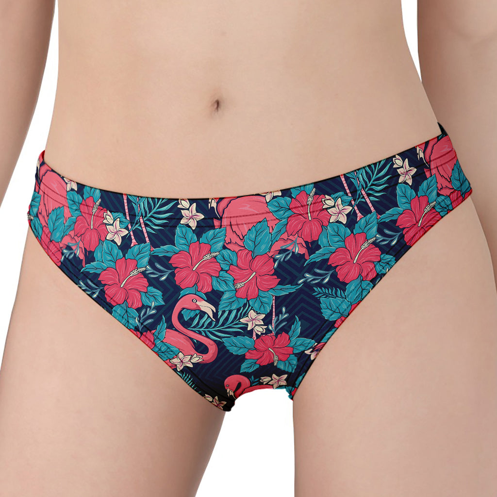 Flamingo And Hawaiian Floral Print Women's Panties