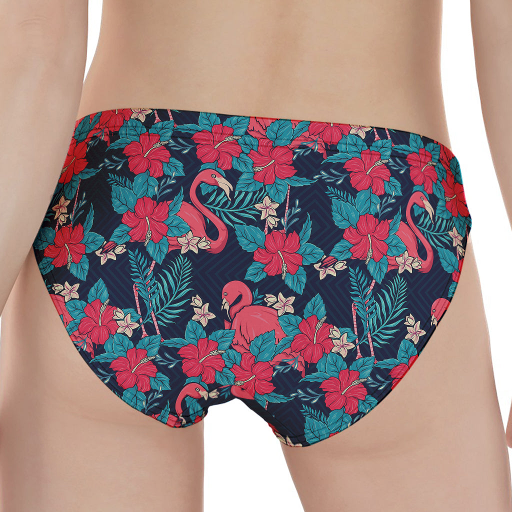 Flamingo And Hawaiian Floral Print Women's Panties