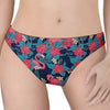 Flamingo And Hawaiian Floral Print Women's Thong