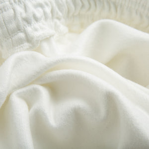 White Daffodil Flower Pattern Print Fleece Lined Knit Pants