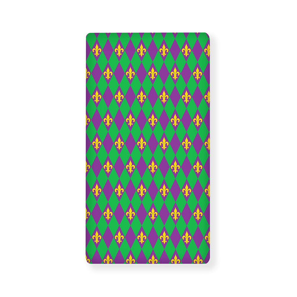 Fleur-De-Lis Mardi Gras Pattern Print Baby Crib Sheet