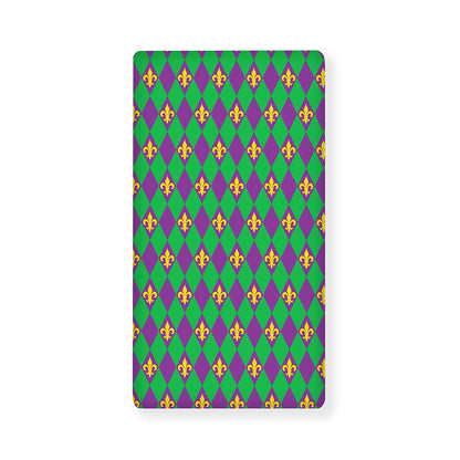 Fleur-De-Lis Mardi Gras Pattern Print Baby Crib Sheet