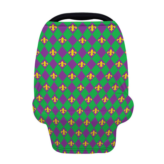 Fleur-De-Lis Mardi Gras Pattern Print Baby Seat Cover