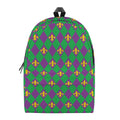 Fleur-De-Lis Mardi Gras Pattern Print School Backpack