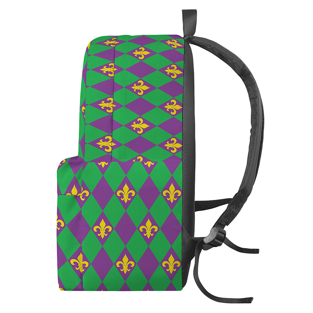 Fleur-De-Lis Mardi Gras Pattern Print Backpack