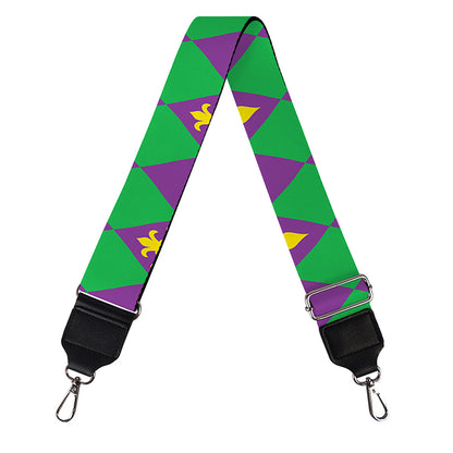 Fleur-De-Lis Mardi Gras Pattern Print Bag Strap