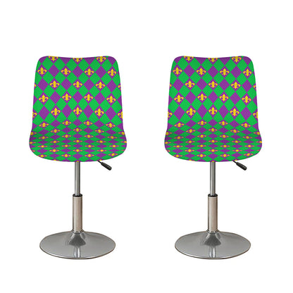Fleur-De-Lis Mardi Gras Pattern Print Bar Stool Covers