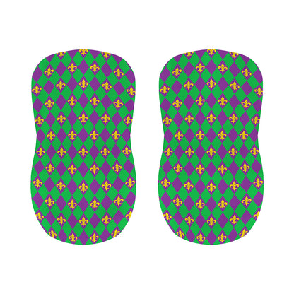 Fleur-De-Lis Mardi Gras Pattern Print Bar Stool Covers