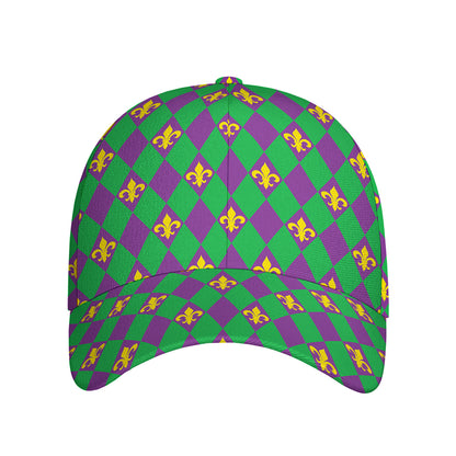 Fleur-De-Lis Mardi Gras Pattern Print Baseball Cap