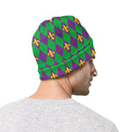 Fleur-De-Lis Mardi Gras Pattern Print Beanie