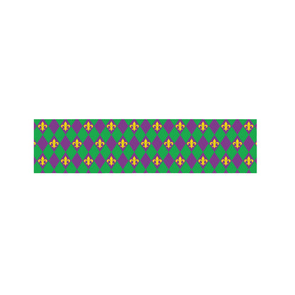 Fleur-De-Lis Mardi Gras Pattern Print Bed Runner