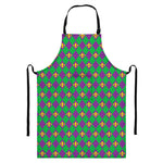 Fleur-De-Lis Mardi Gras Pattern Print Bib Apron With Pocket