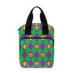 Fleur-De-Lis Mardi Gras Pattern Print Bible Tote Bag