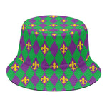 Fleur-De-Lis Mardi Gras Pattern Print Bucket Hat