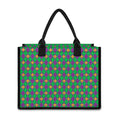 Fleur-De-Lis Mardi Gras Pattern Print Canvas Tote Bag