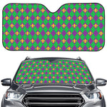 Fleur-De-Lis Mardi Gras Pattern Print Car Windshield Sun Shade