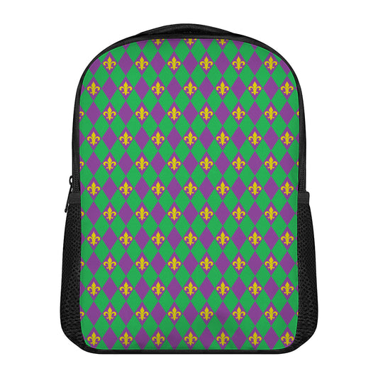 Fleur-De-Lis Mardi Gras Pattern Print Casual Backpack