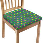 Fleur-De-Lis Mardi Gras Pattern Print Chair Cushion Cover