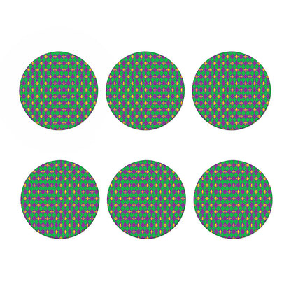 Fleur-De-Lis Mardi Gras Pattern Print Coaster Set