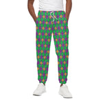 Fleur-De-Lis Mardi Gras Pattern Print Cotton Pants