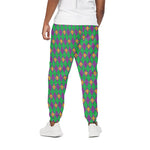 Fleur-De-Lis Mardi Gras Pattern Print Cotton Pants