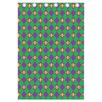 Fleur-De-Lis Mardi Gras Pattern Print Curtain