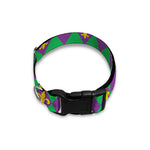 Fleur-De-Lis Mardi Gras Pattern Print Dog Collar