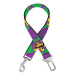 Fleur-De-Lis Mardi Gras Pattern Print Dog Seat Belt