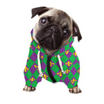 Fleur-De-Lis Mardi Gras Pattern Print Dog Zip Up Hoodie