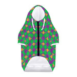 Fleur-De-Lis Mardi Gras Pattern Print Dog Zip Up Hoodie