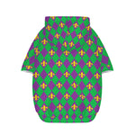 Fleur-De-Lis Mardi Gras Pattern Print Dog Zip Up Hoodie