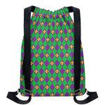 Fleur-De-Lis Mardi Gras Pattern Print Drawstring Backpack